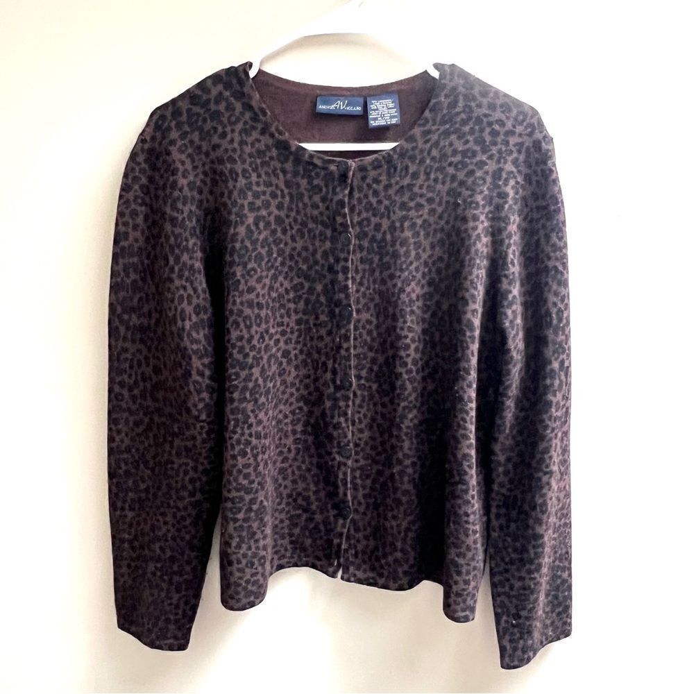 Andrea Viccaro Lambswool animal print cardigan XL
